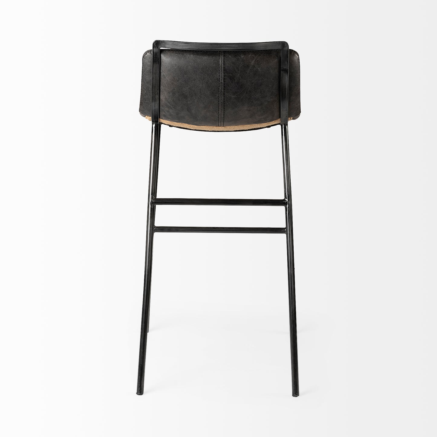 Ebony Leather Bar Stool