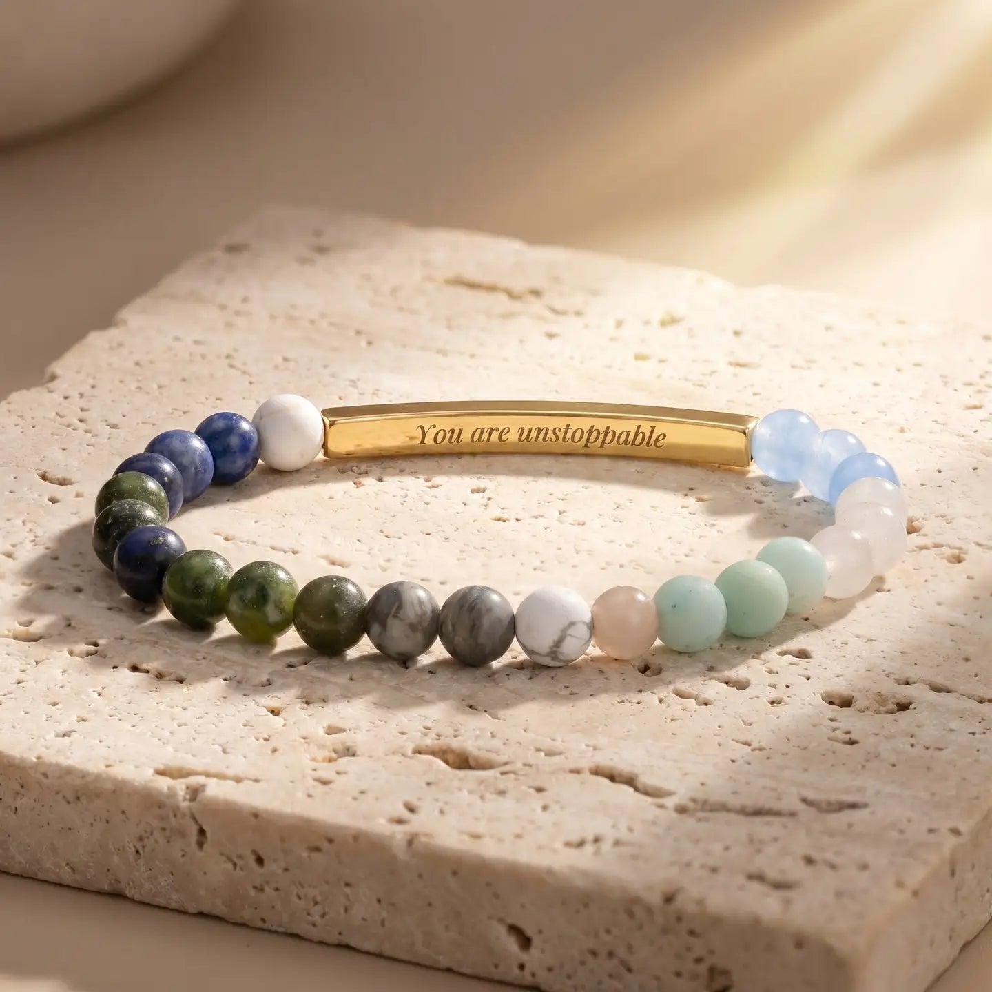 Secret Message "Loved" Stone Bracelet
