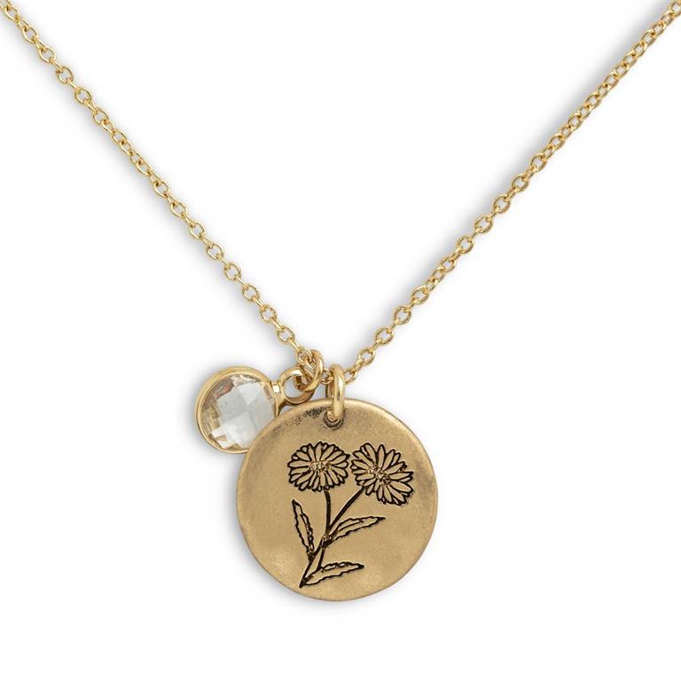 Birthstone Charm Necklace - April