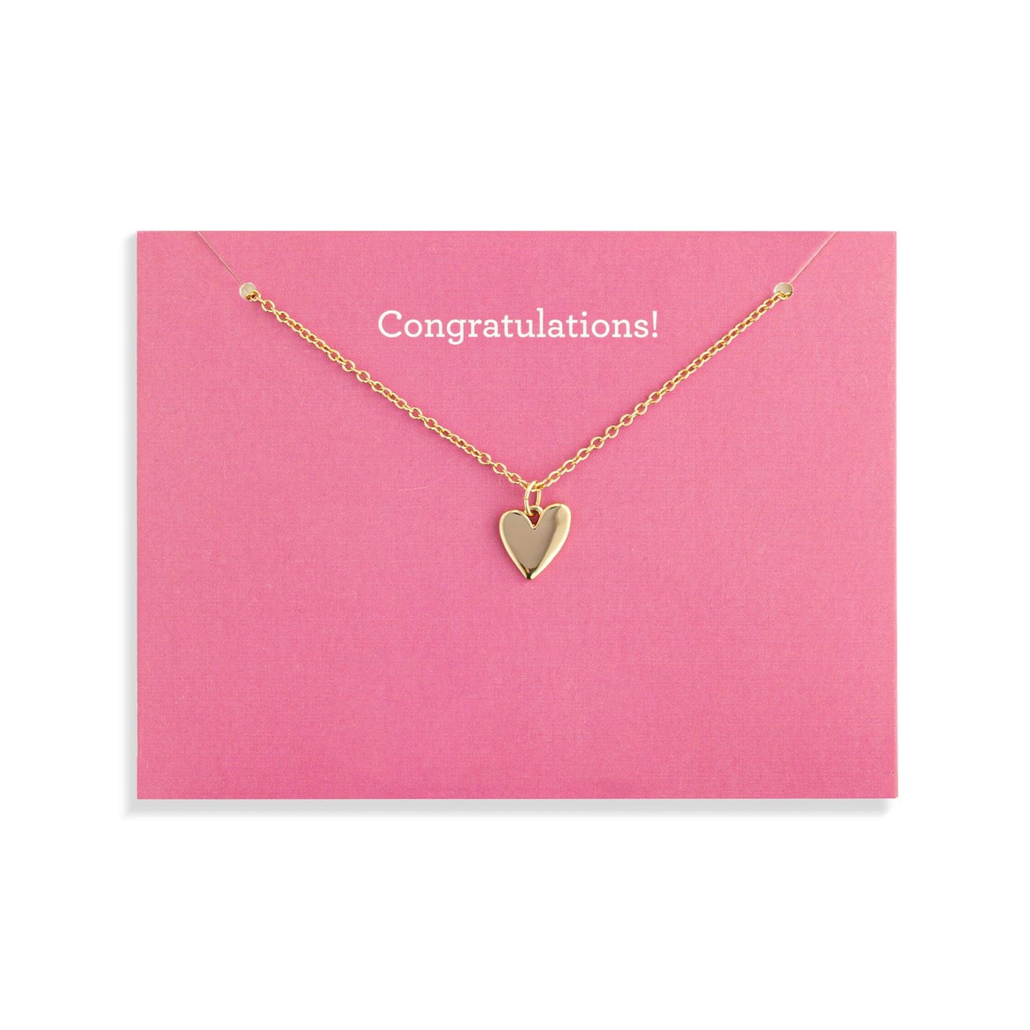 Congratulations Floral Card And Gold Heart Necklace