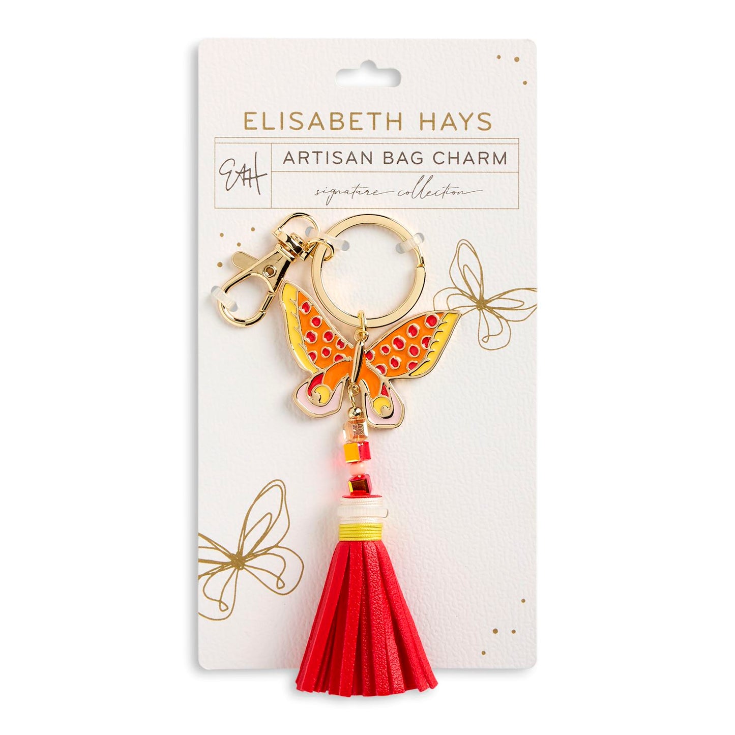 Butterfly Orange Bag Charm