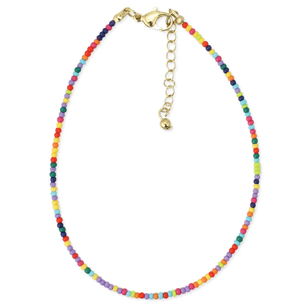 Pastel Rainbow Tiny Bead Anklet
