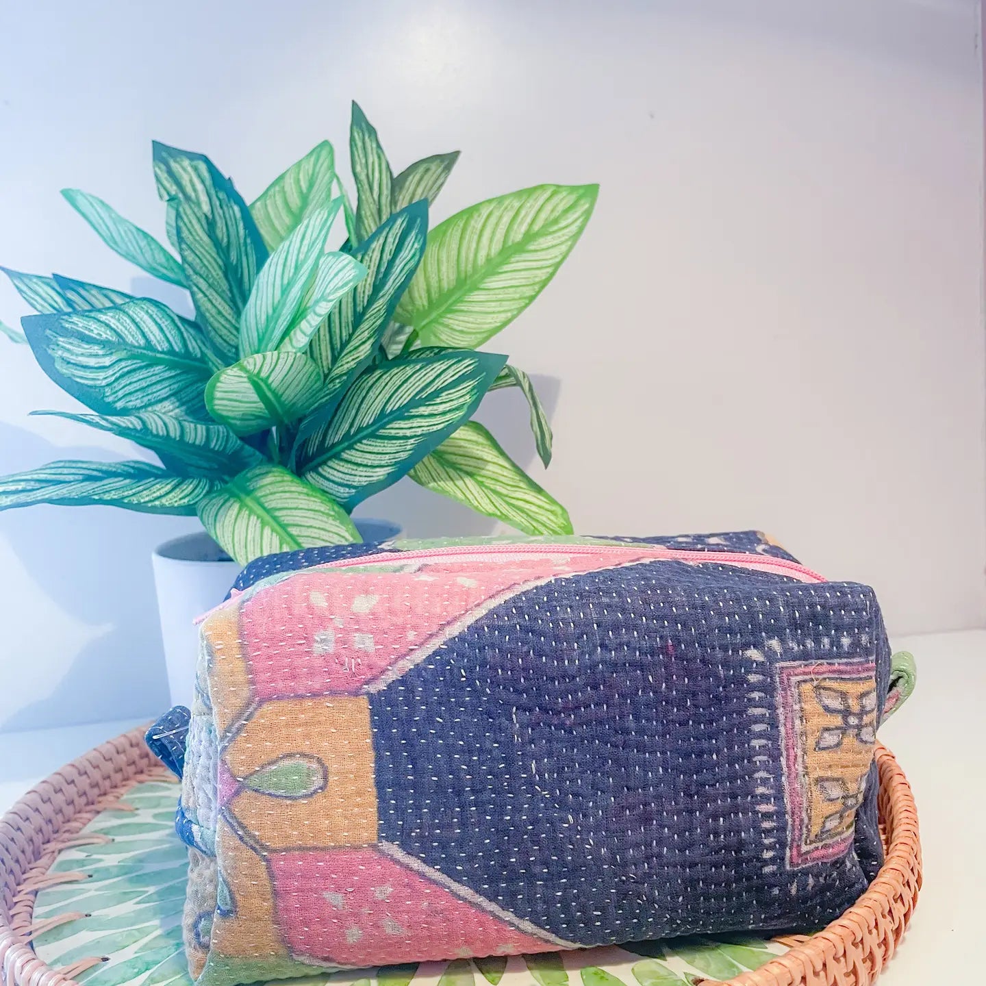 Kantha Zipper Box Pouch
