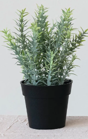 Faux Herbs in Plastic Pots