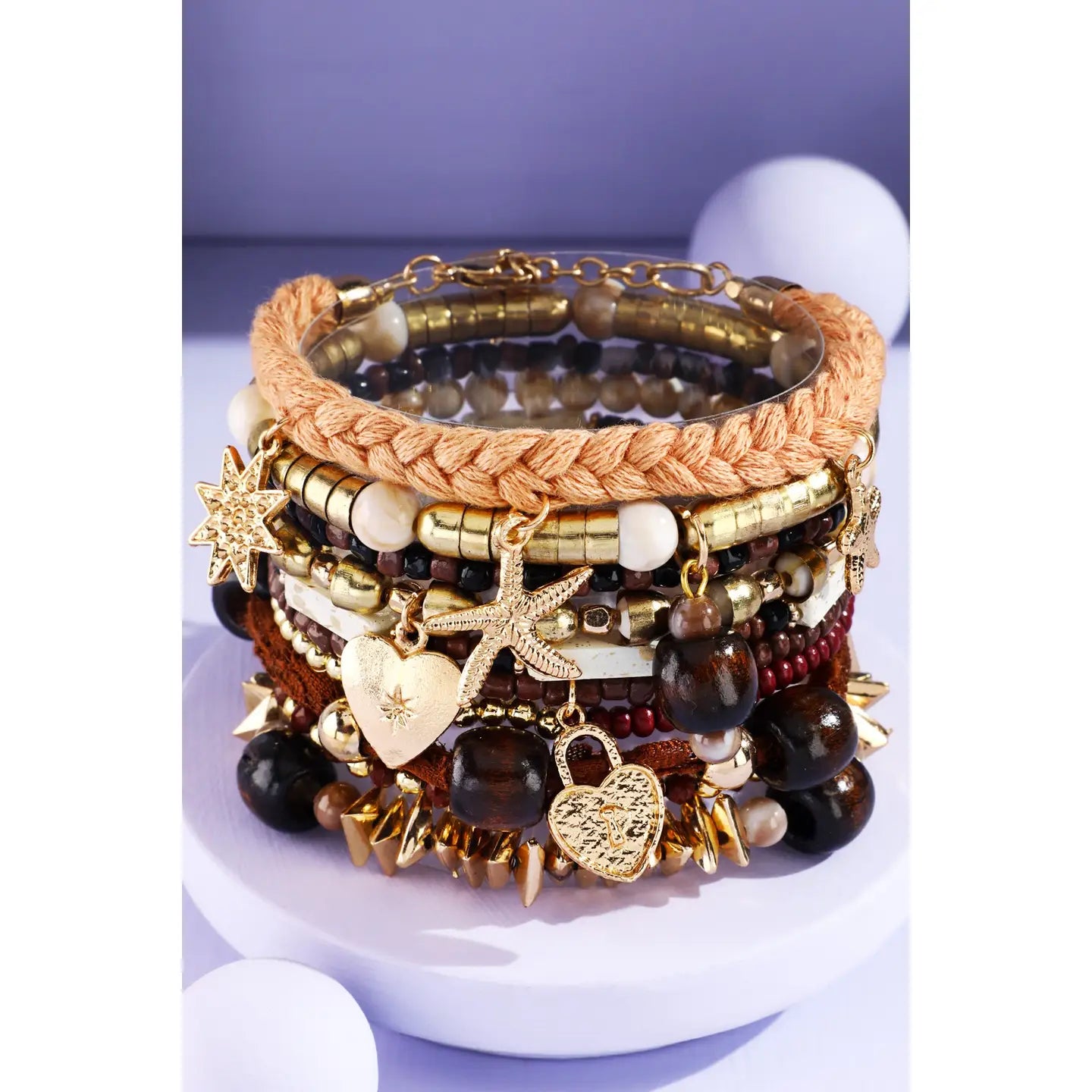 Rustic Romance Beaded Bracelet Set