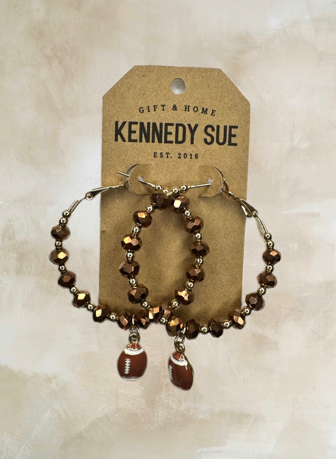 Sports Theme Hoop Charm Earrings