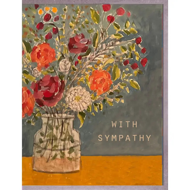 Flowers on Yellow Sympathy Greeting Card