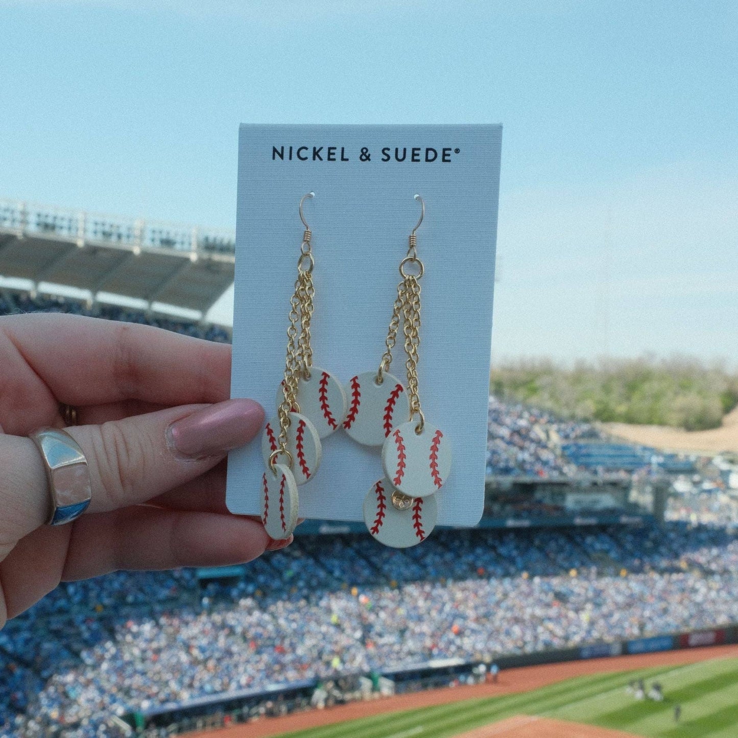 Slugger Baseball Dangle Earrings