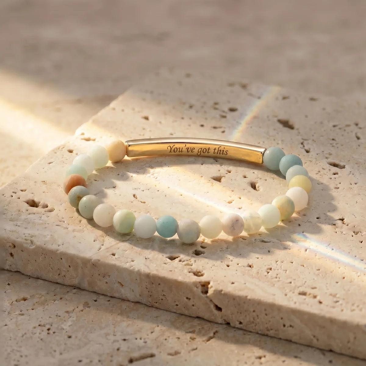 Secret Message "You've Got This" Stone Bracelet