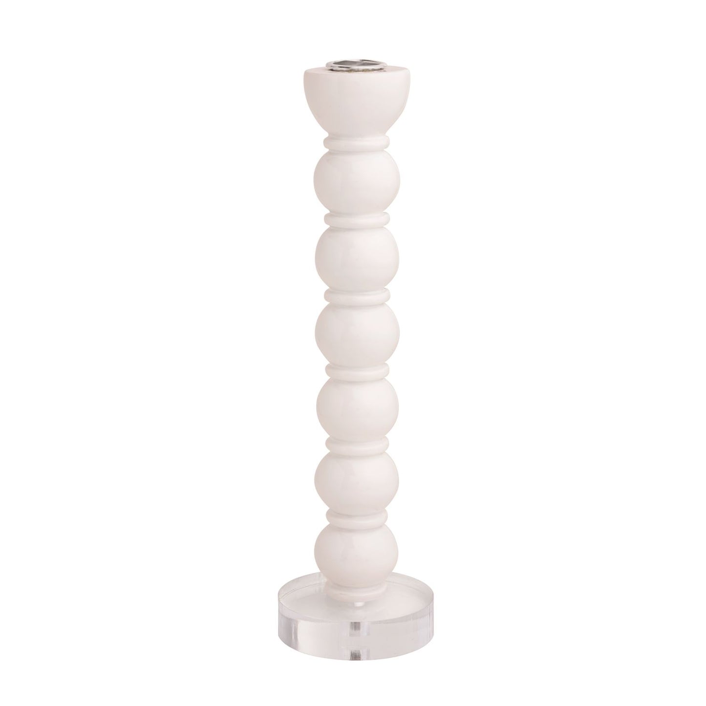 White Resin Candleholders