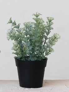 Faux Herbs in Plastic Pots
