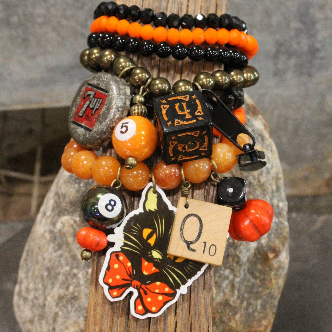 Black Cat Pez Charm'd Bracelet Set