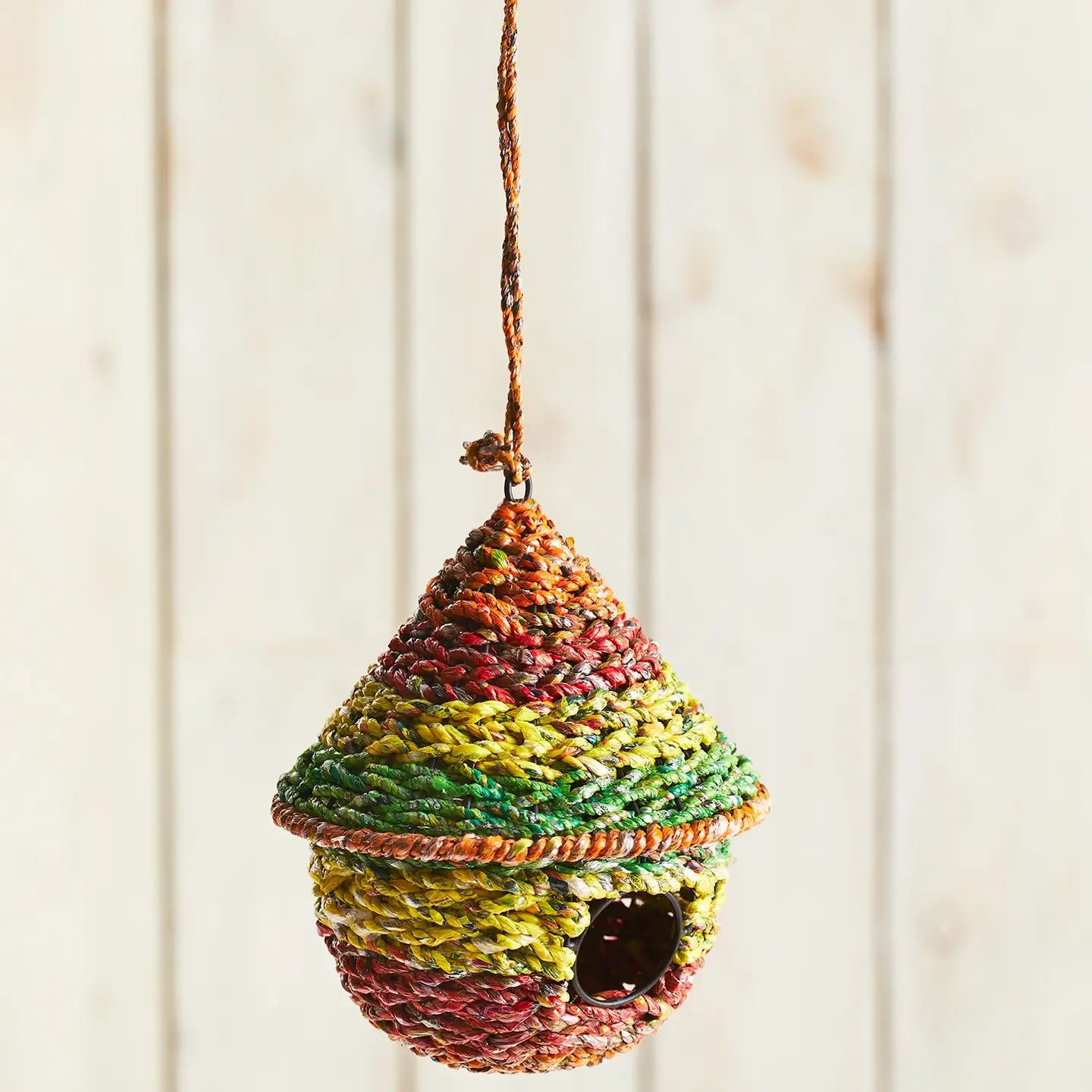Recycled Round Woven Bird House
