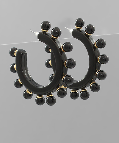 Largel Pearl Studded Acrylic Hoops