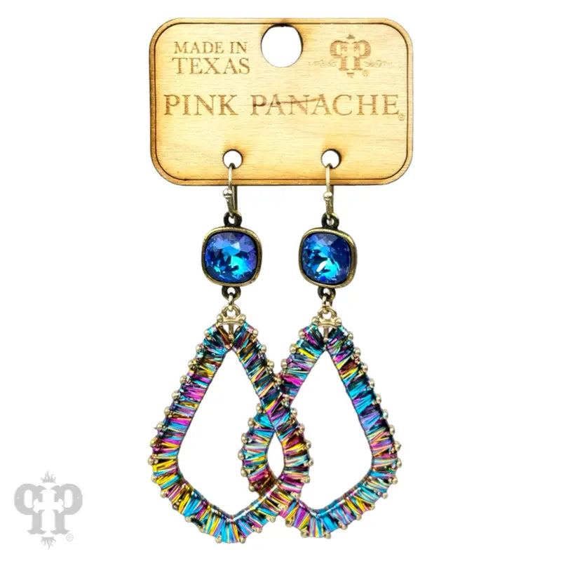 Tinsel Wrapped Diamond Teardrop Earrings