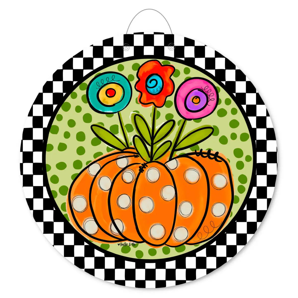 Dottie Bloom Pumpkin Door Hanger