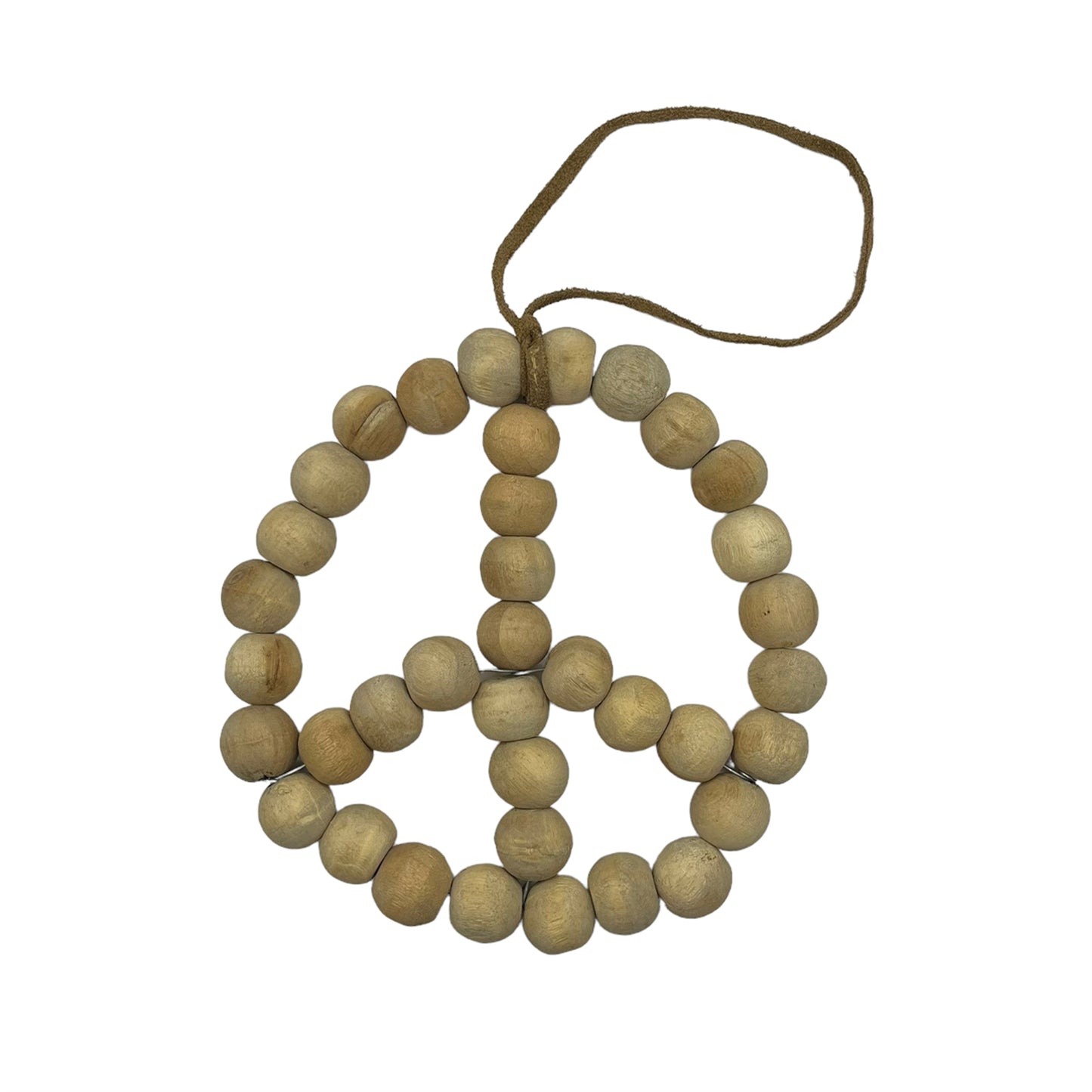 Wooden Beaded Peace Sign