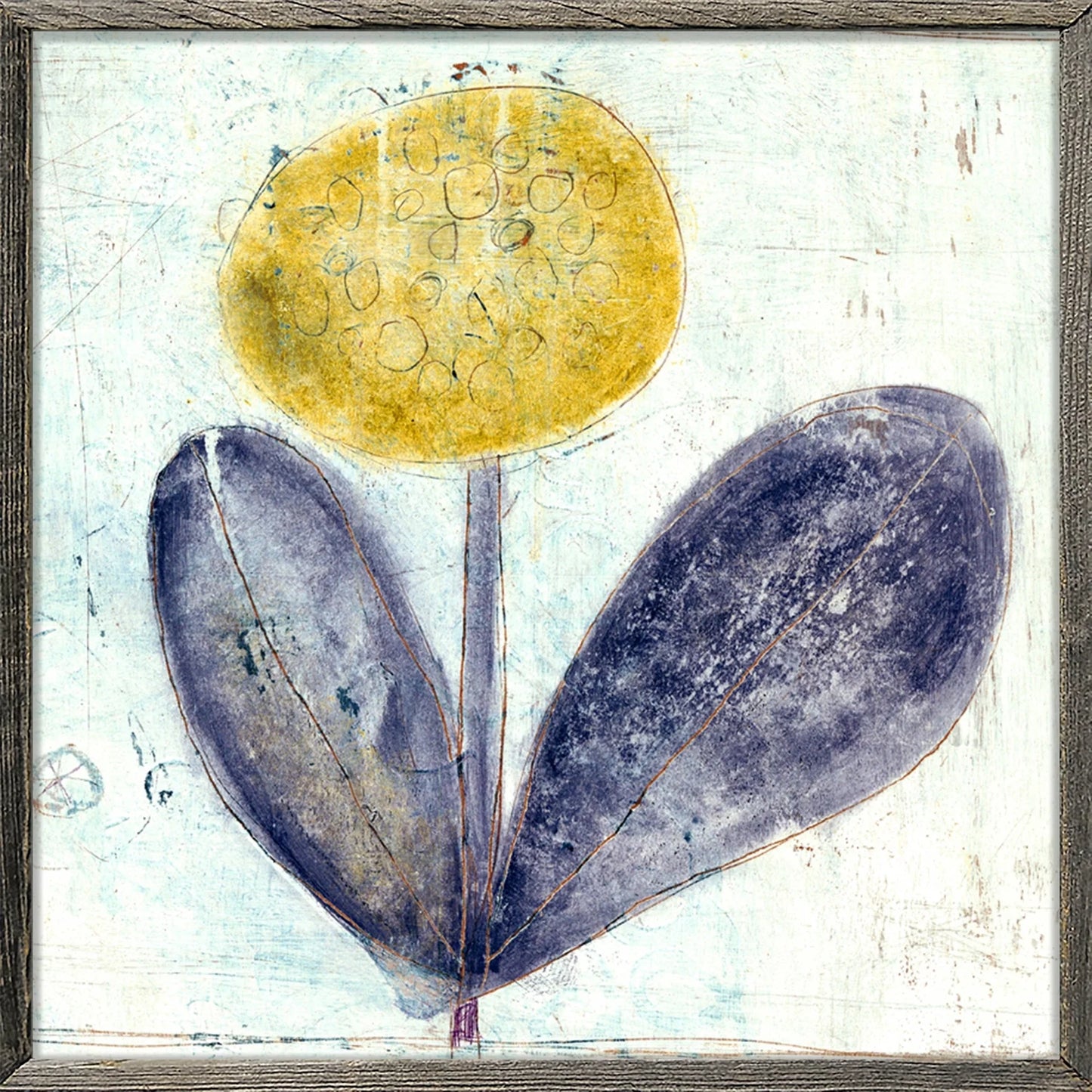 Yellow Flower with Purple Leaves Art Print