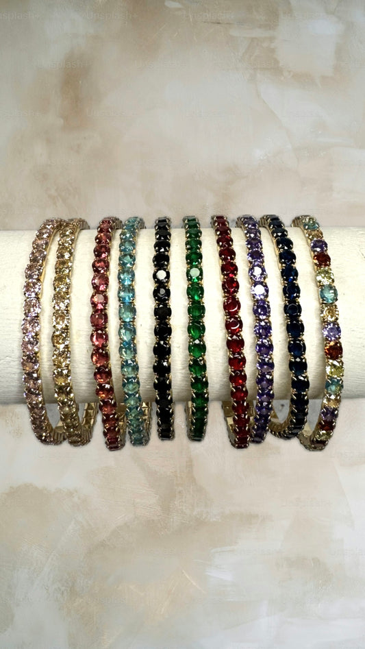 Square Crystal Stretch Stacking Bracelets