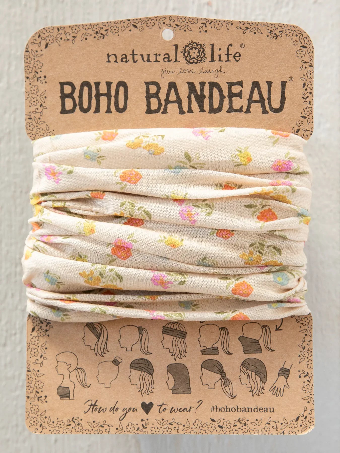 Full Boho Bandeau Headband-Pastel Floral