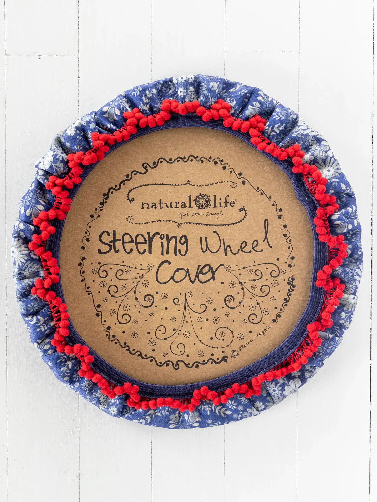 Steering Wheel Cover-Diamond Bandana Navy