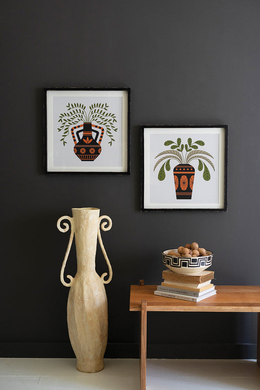 Framed Vases with Foliage Wall Prints
