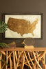 Framed Vintage-Inspired Gold USA Map Print