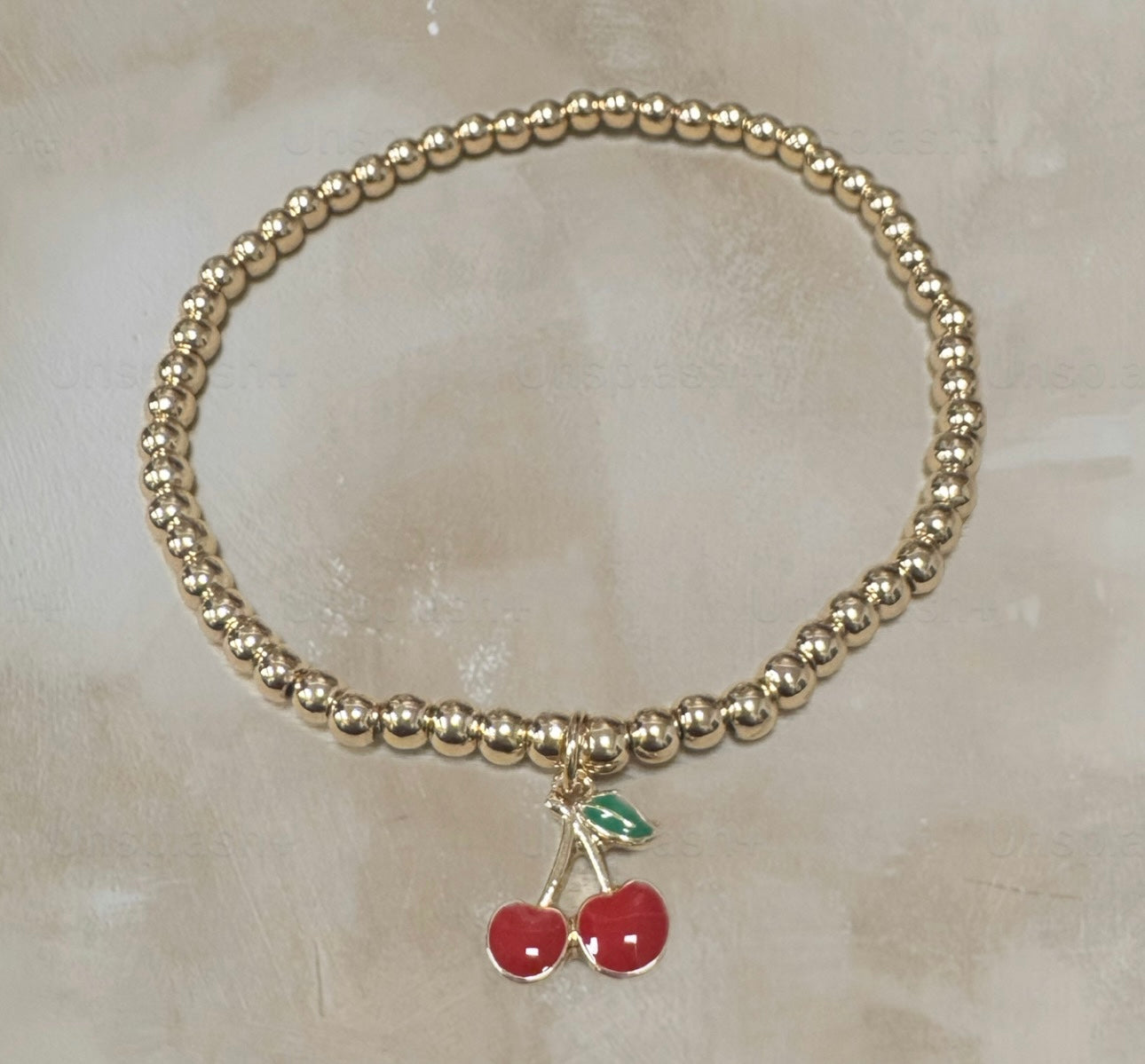 Cherry Charm Stacker Bracelets