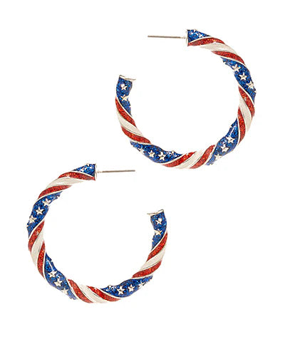 Patriotic Color Coated Glitter Hoops