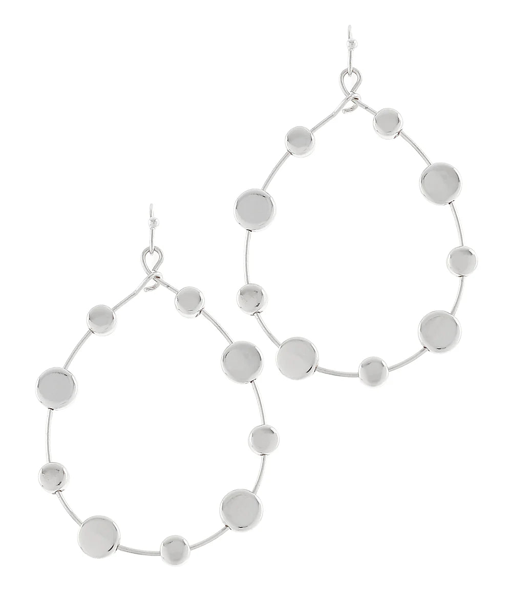 Teardrop Outline Disk Station Earrings