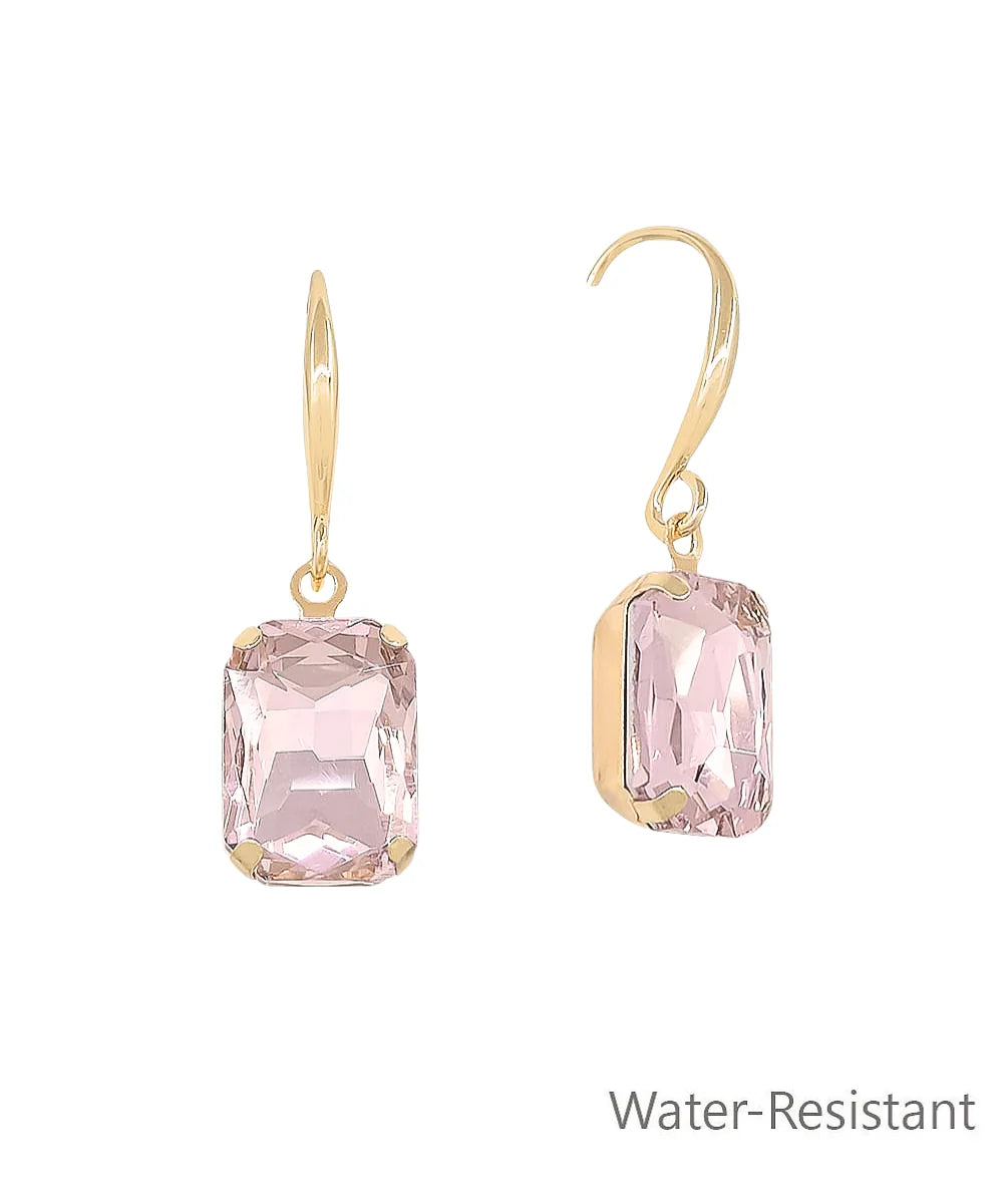 Rectangular Glass Stone Earrings