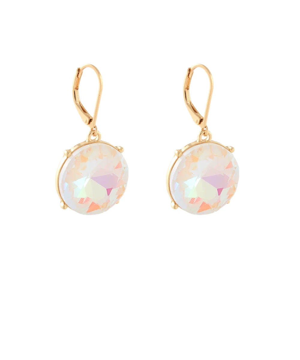Round Glass Stone Earrings
