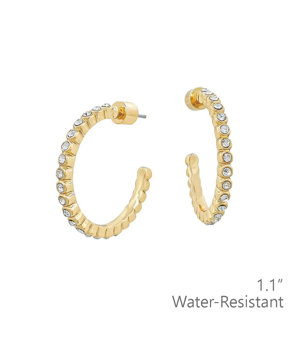 Pave Crystal Hoops
