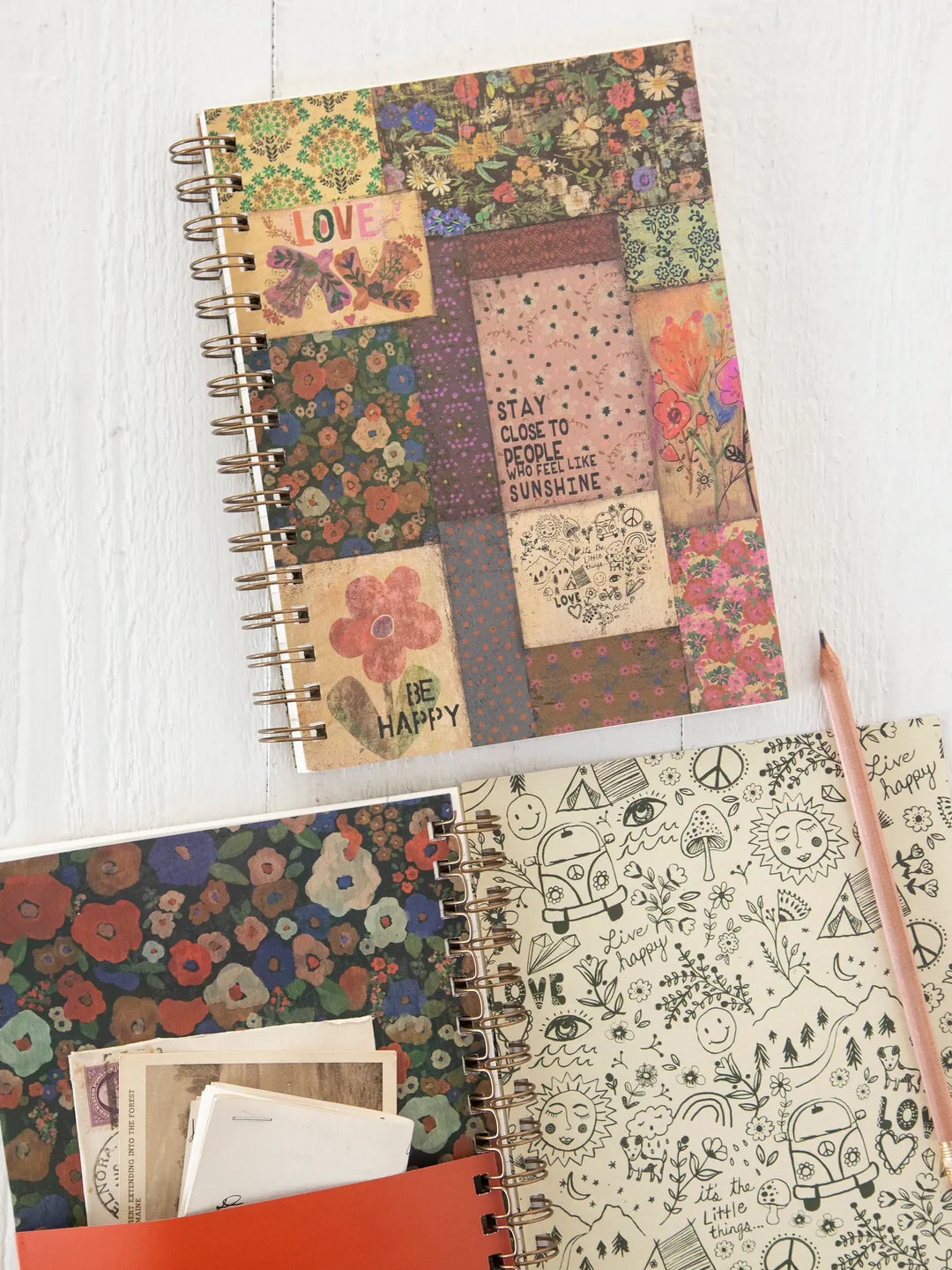 Spiral Notebook-Patchwork Chirps