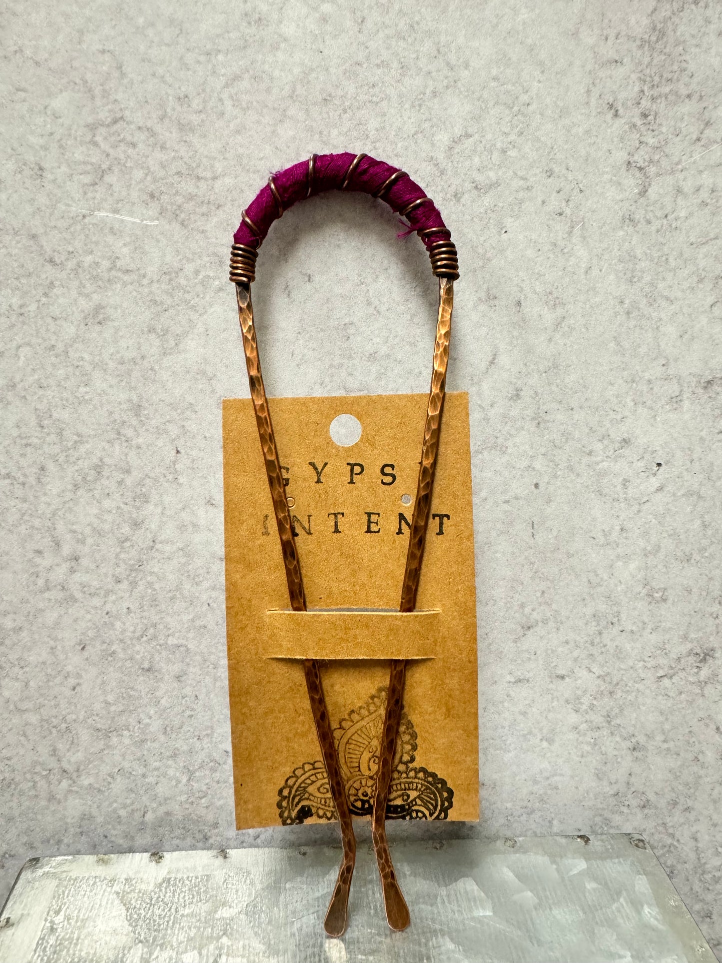 Copper and Silk Hairpins