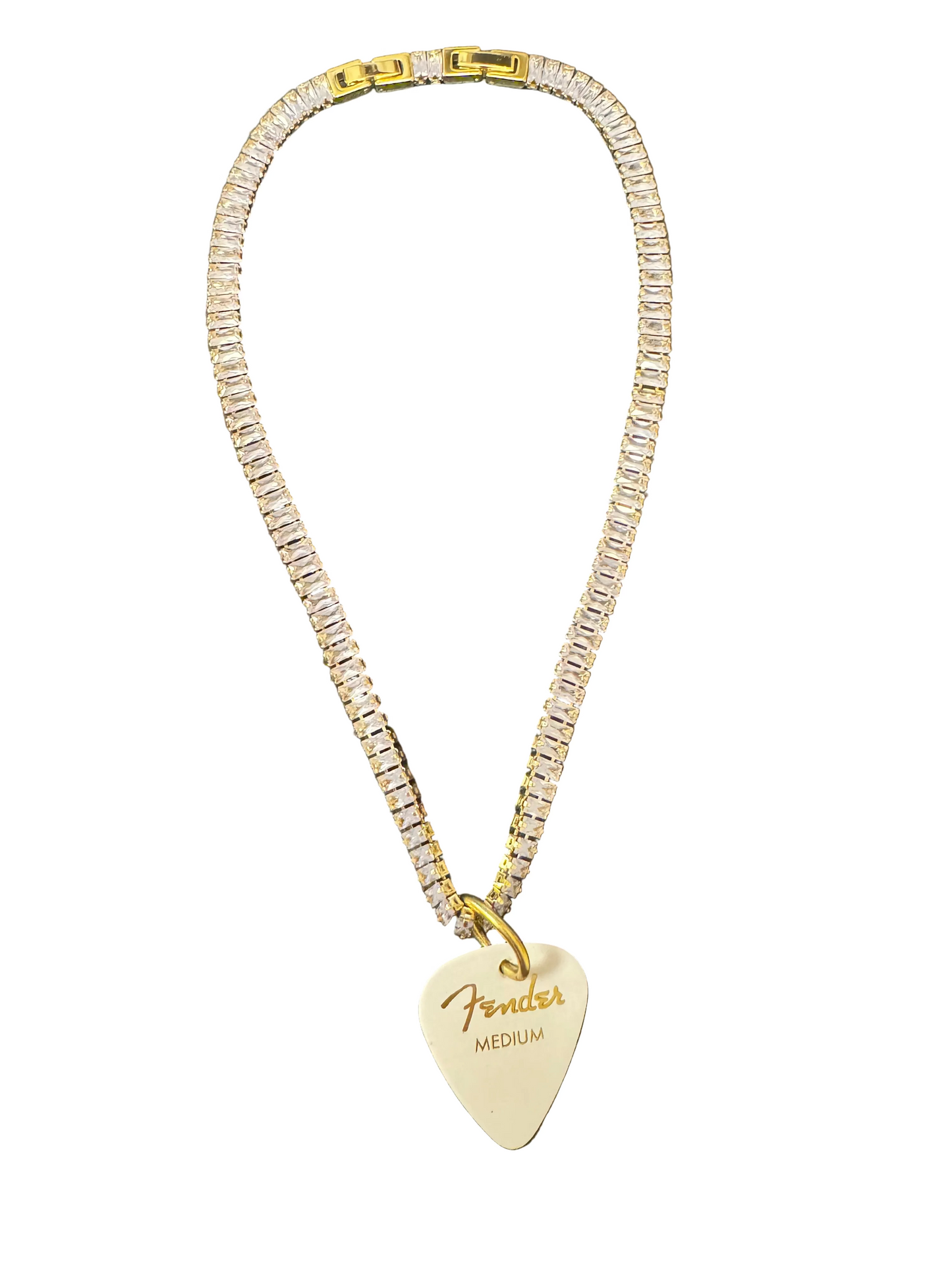 Crystal Guitar Pick Necklace