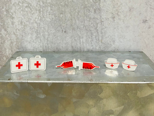 Red Cross Stud Earring Set