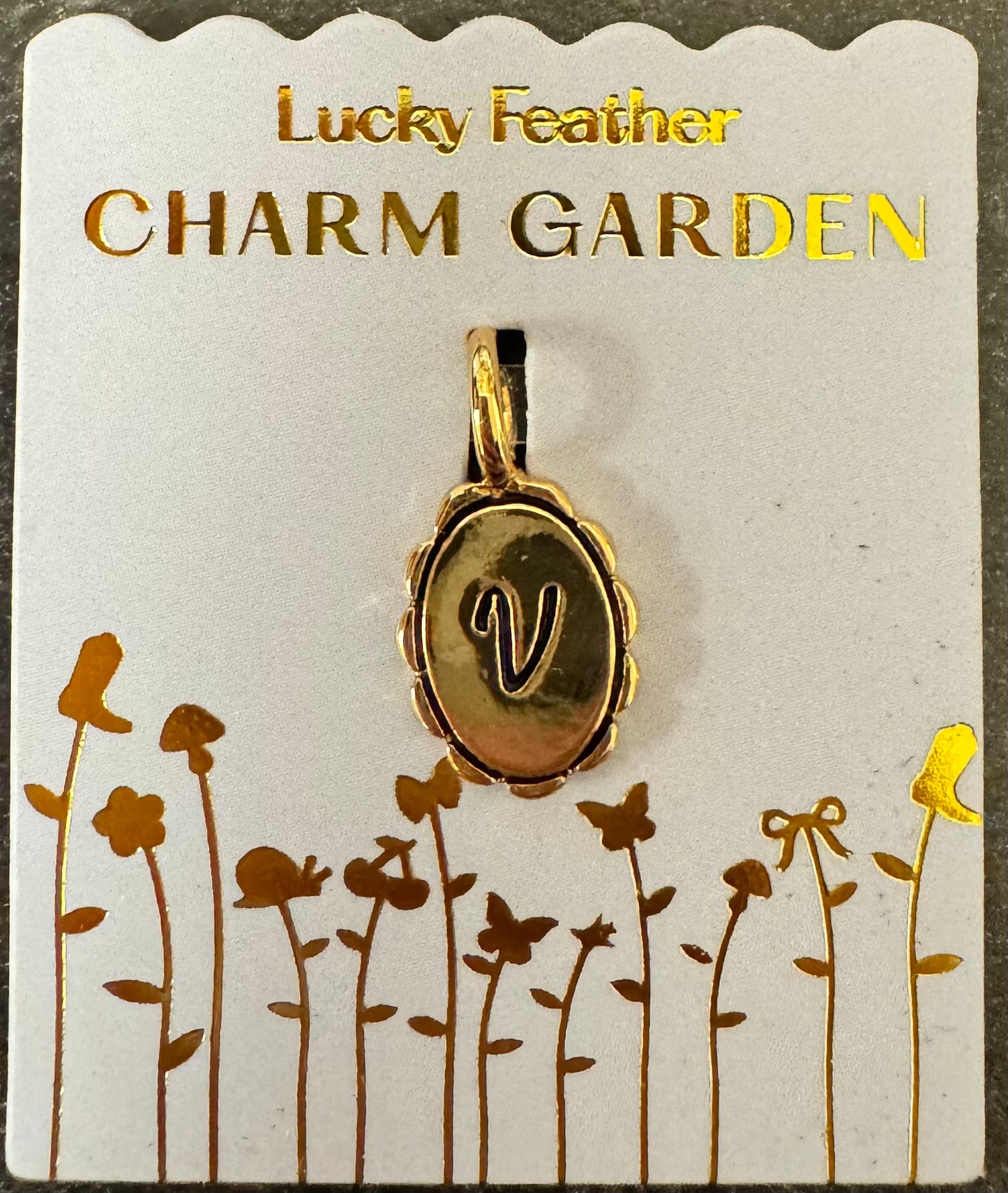 Charm Garden - Gold Scalloped Initial Charm