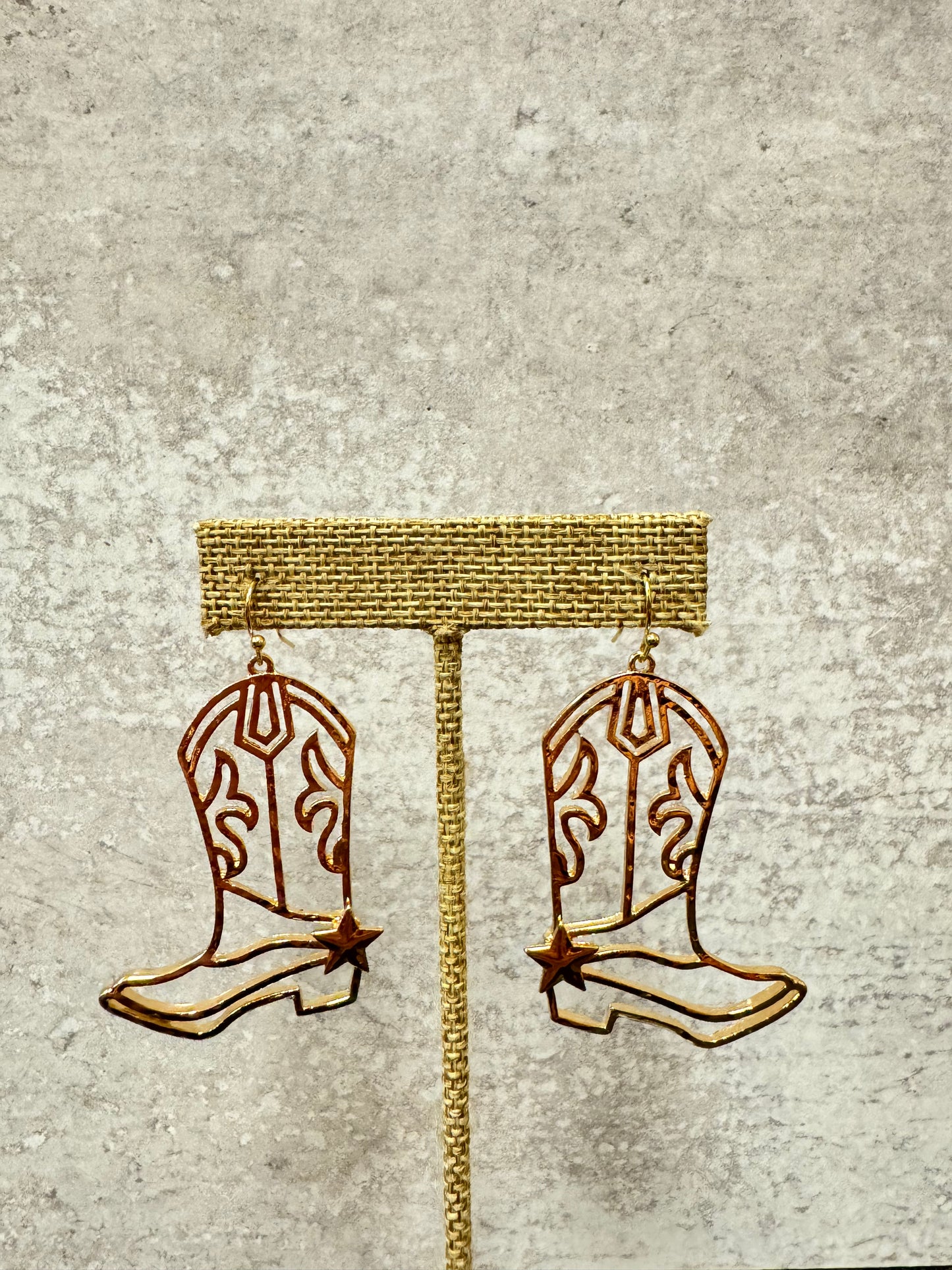 Metal Cowboy Boot Earrings