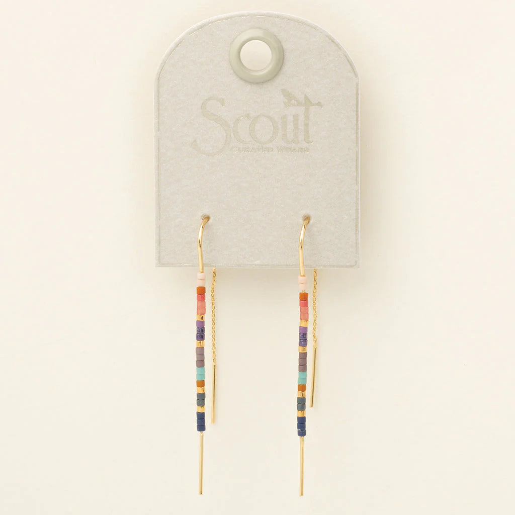 Chromacolor Miyuki Thread Earring - Dark Multi/Gold