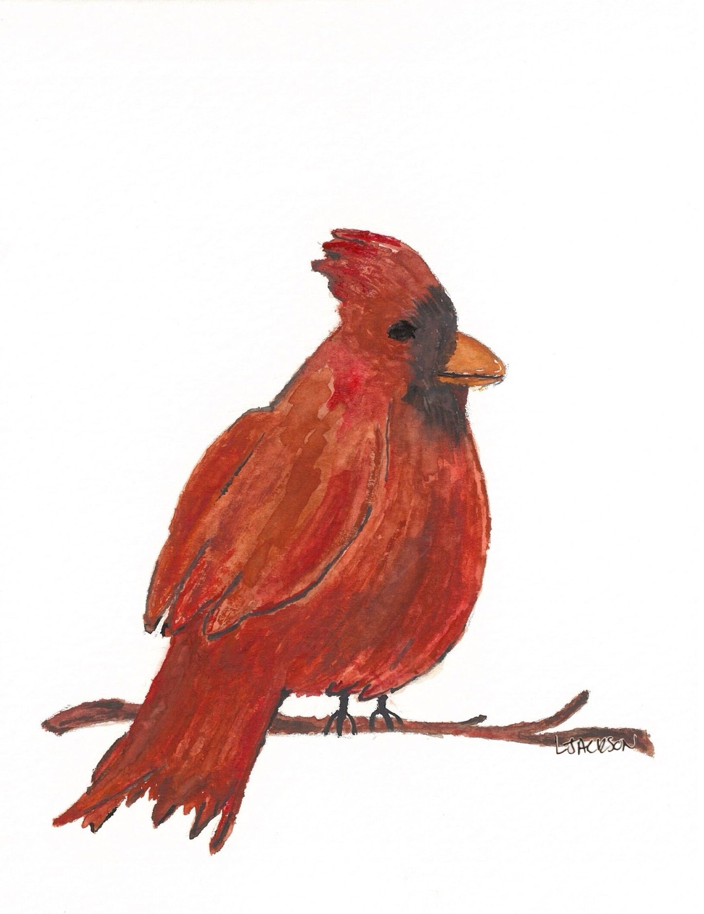 Watercolor Cardinal Art Poster