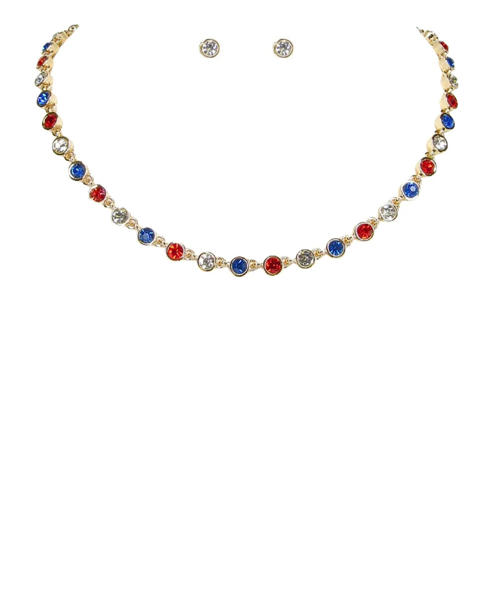 USA Framed Stone Necklace Set