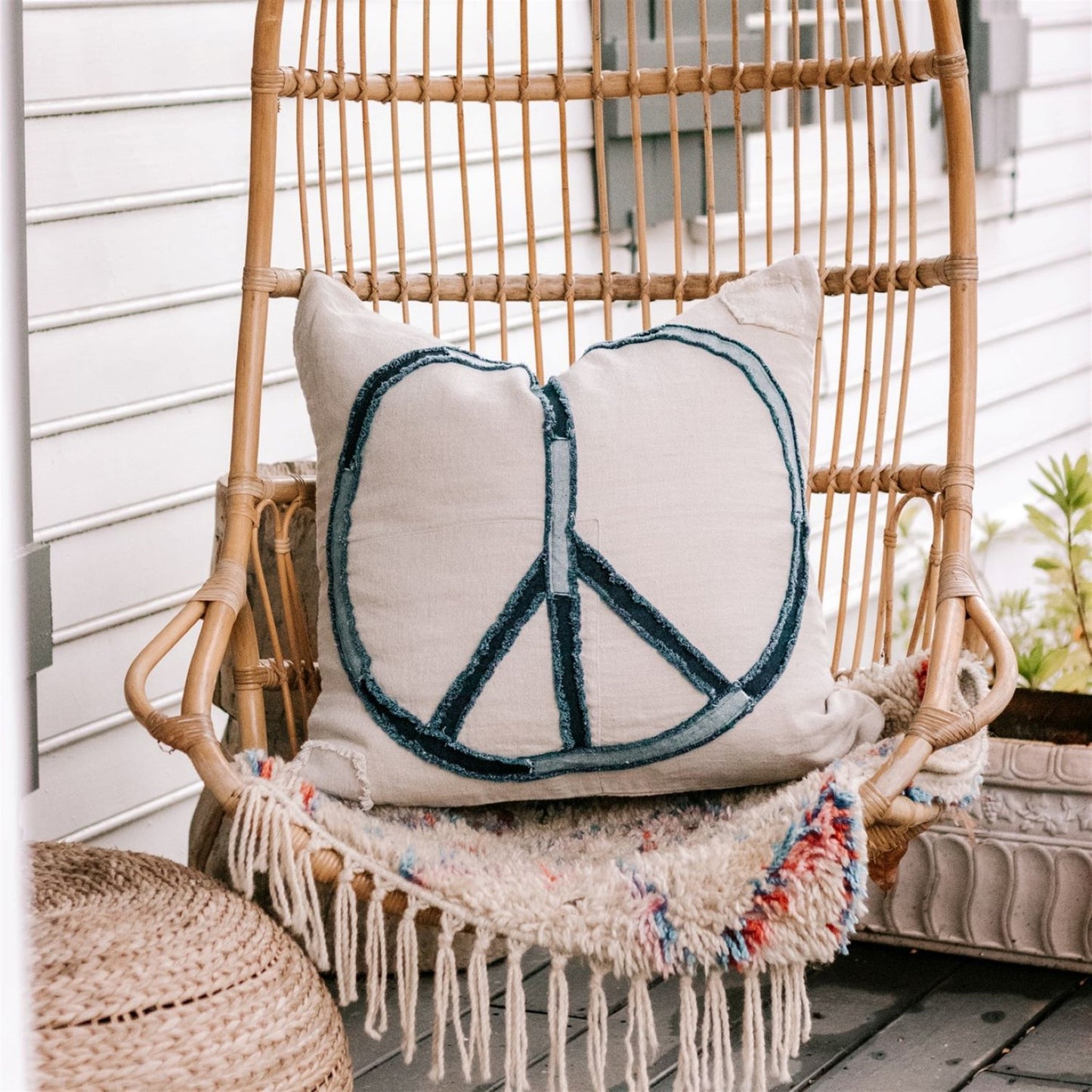 Peace Stitched Pillow