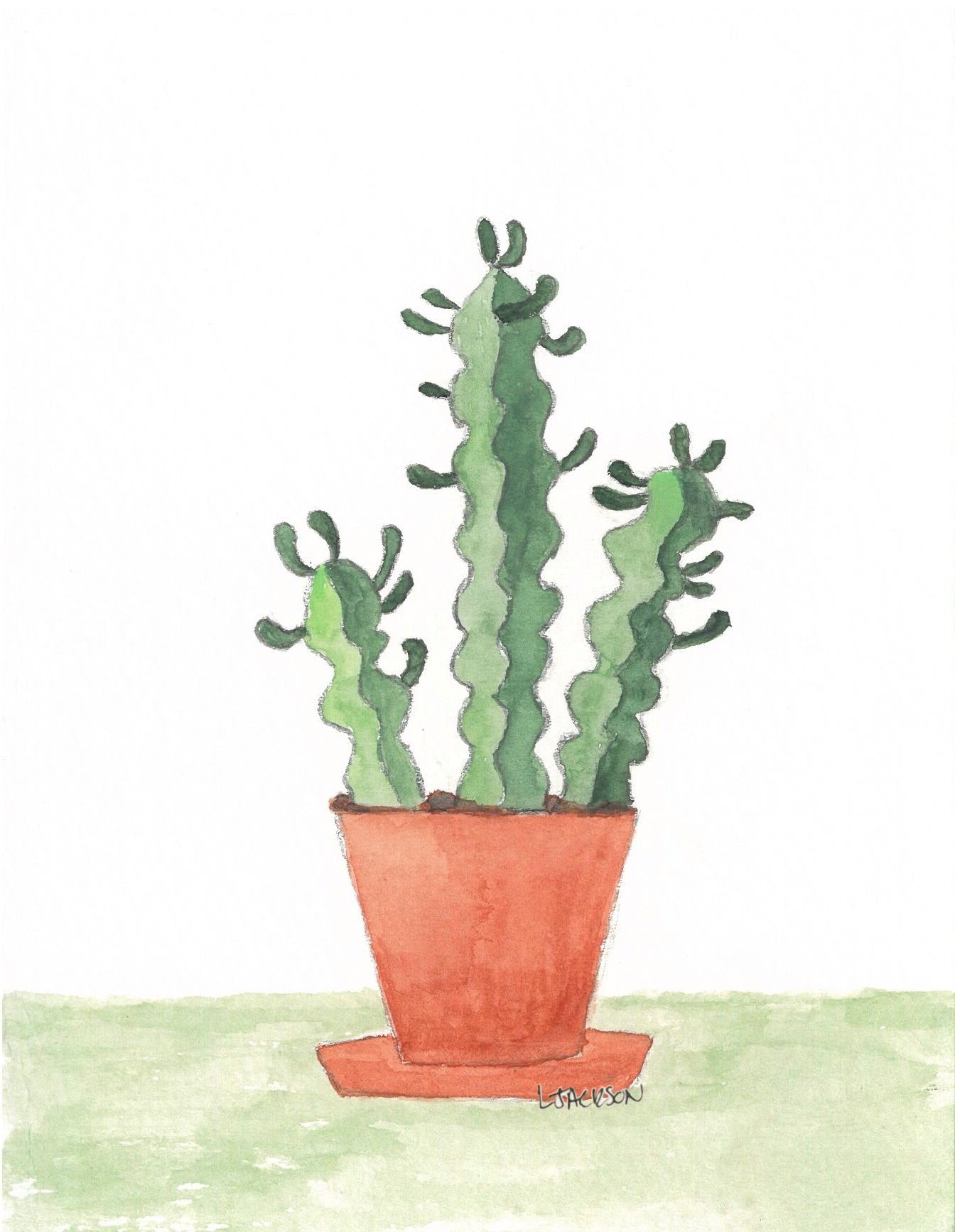 Watercolor Cactus Art Poster