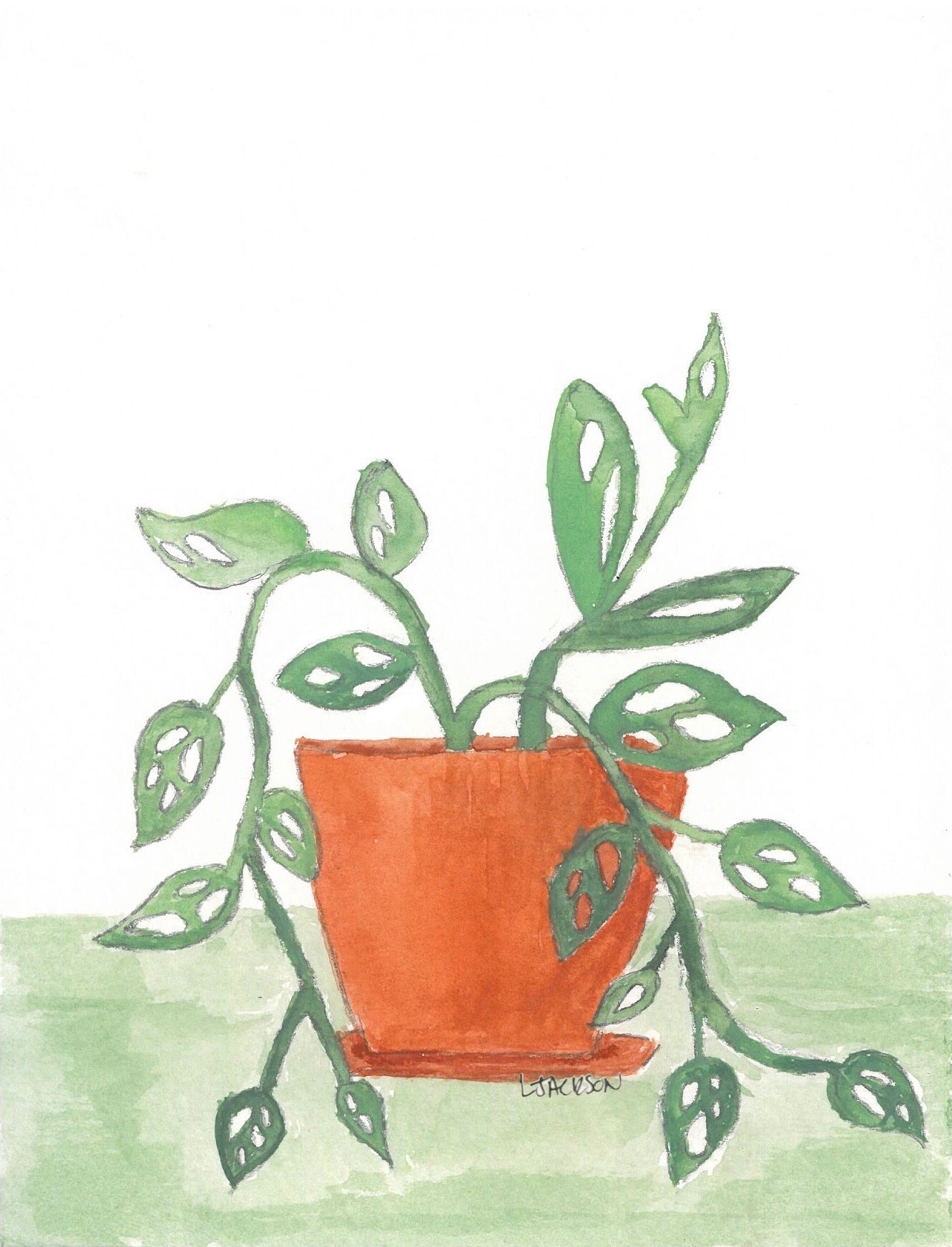 Watercolor Swiss Cheese Art Poster