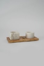 Marble & Wood Salt & Pepper Set