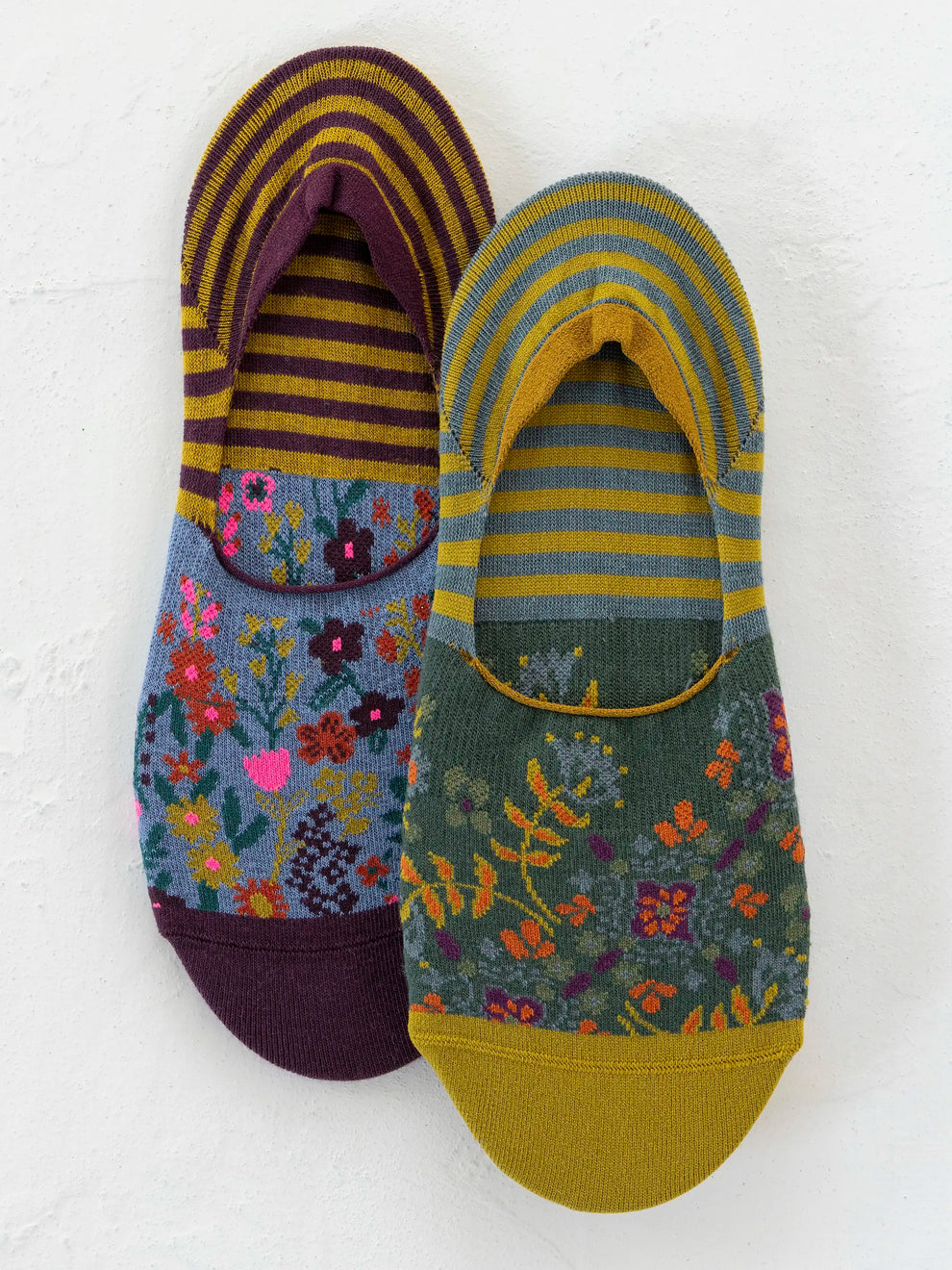 No Show Ankle Socks - Jewel Border