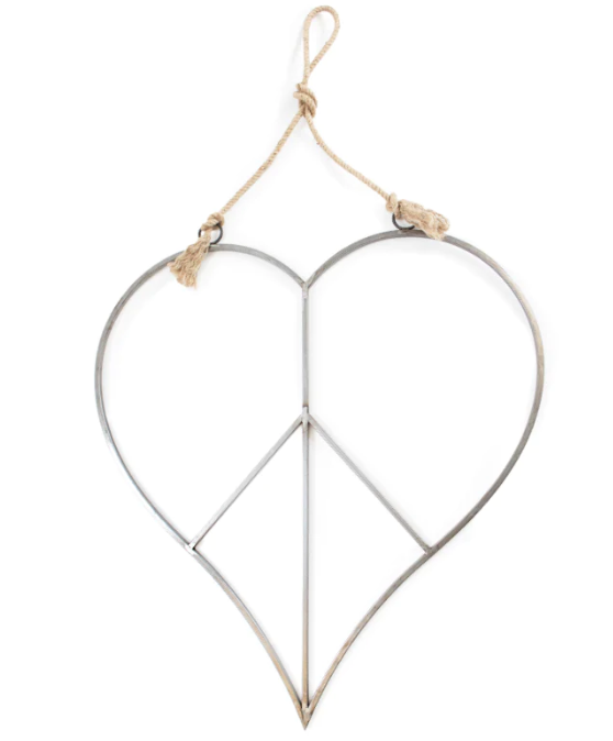 Hanging Heart Peace Sign