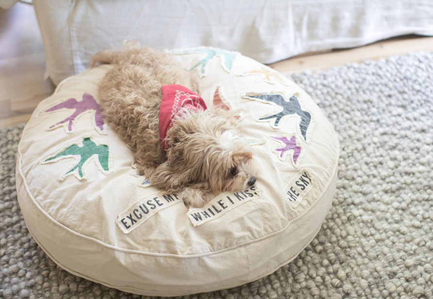 Excuse Me While I Kiss The Sky Floor Pouf