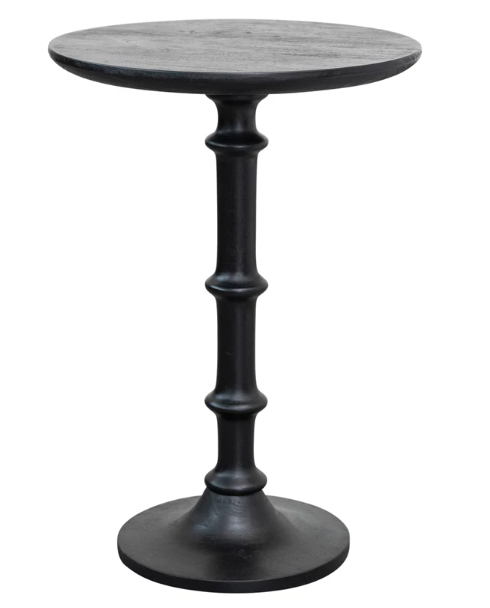 Matte Black Wooden Side Table